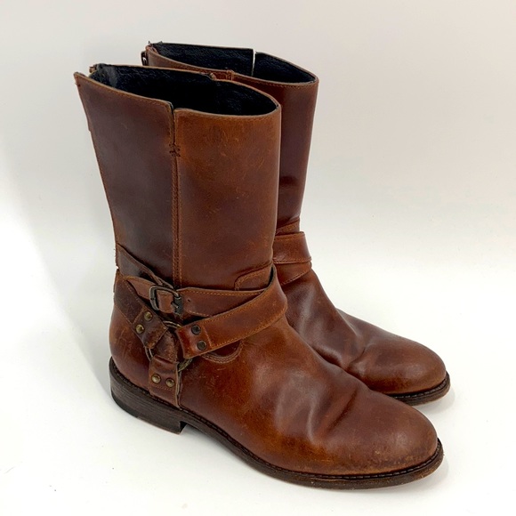 Frye Shoes - Frye Jayden Harness Boots Whiskey Mid Calf